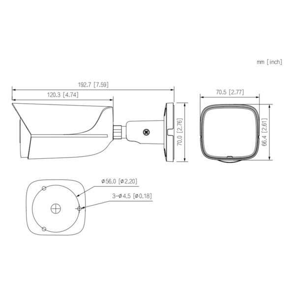 Dahua IPC-HFW3441E-S-0360B-S2 Tubular IP H265 4M WDR Starlight IVS SMD IR50m 3.6mm IP67 PoE SD MIC AI (1)