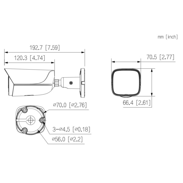 Dahua IPC-HFW3449E-S-IL-0280B Tubular IP H265 4M WDR Iluminación Dual LED50m/IR50m 2.8mm IP67 PoE SD MIC AI (1)