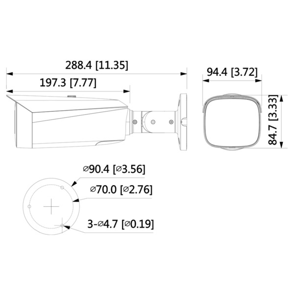 Dahua IPC-HFW3549T1-AS-PV-0280B-S5 Tubular IP TiOC 3.0 H265 5M WDR Iluminación Dual LED30m/IR30m 2.8mm IP67 PoE MIC AUDIO E/S AI (1)