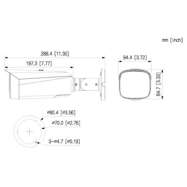 Dahua IPC-HFW3649T1-ZAS-PV-PRO Tubular IP WizColor TiOC PRO H265 6M WDR Iluminación Dual LED60m/IR60m 2.7-12VFM IP67 PoE AUDIO M (1)