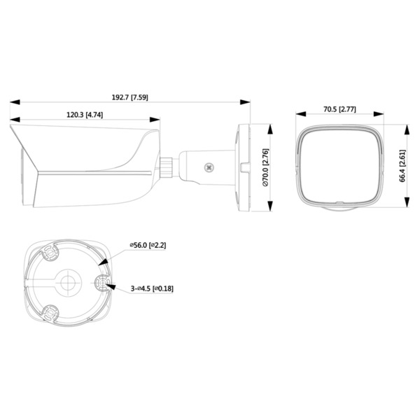Dahua IPC-HFW3841E-AS-0360B-S2 Tubular IP H265 8M WDR Starlight IR30m 3.6mm IP67 PoE SD AUDIO MIC E/S AI (2)