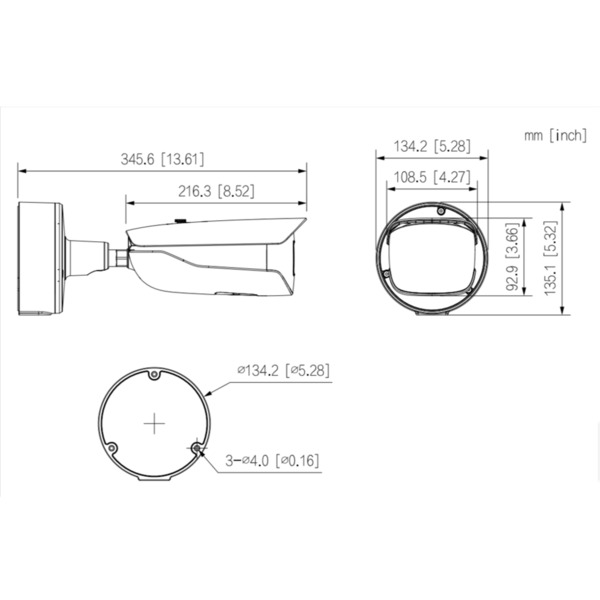 Dahua IPC-HFW7442H-Z4-X Tubular IP H265 4M WDR140dB Deeplight IR120m 8-32VFM IK10 IP67 PoE+ SD AUDIO E/S AI (3)