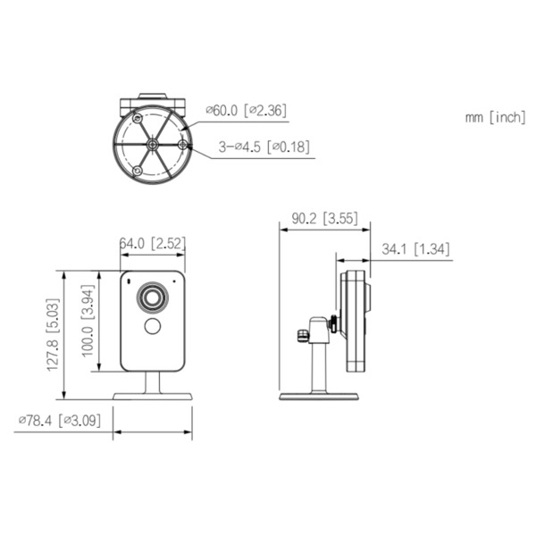 Dahua IPC-K1230K-STW C2K-P - Cubo IP H265 2MP DN IR30m 2.8mm Audio SD 12V E/S MIC/Altavoz PoE WiFi AI (1)