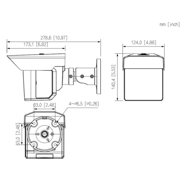Dahua IPC-MFW5241T2-E3-ASE-B Tubular IP H265 3x2M TRIPLE-LENS 3.6/12/25mm para protección perimetral 8IR100m IP67 IK10 ePoE AUDI (2)