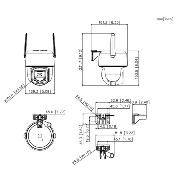 Dahua IPC-PT2449C1-ST4G-PV-PRO Cámara PT IP WizColor PRO 4M H265 4xLED30m MIC/Altavoz 4G AI (1)