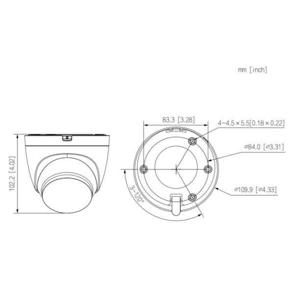 Dahua IPC-T2A-LED-0280B Domo IP H265 2M FULL COLOR 2xLED30m 2.8mm IP67 MIC WiFi AI (1)
