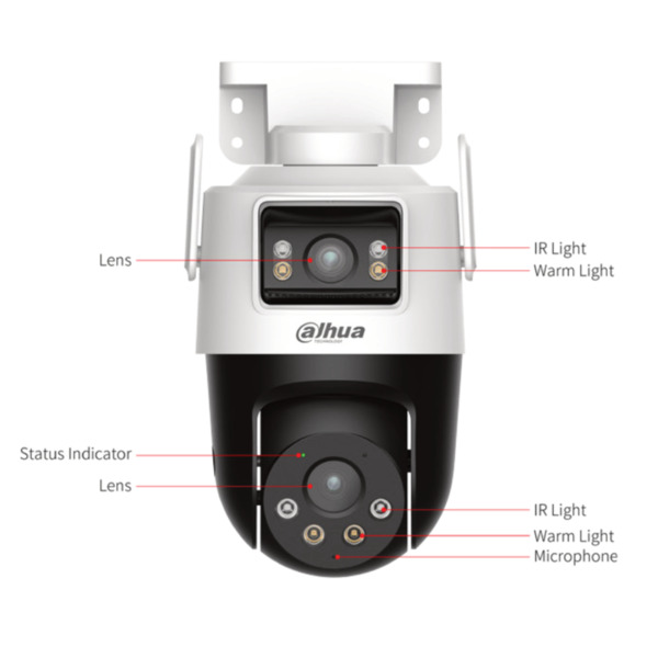 Dahua IPC-WPT1339DD-SW-3E2-PV P3D-3F-PV - Cámara PT IP DUAL-LENS 3M+3M H265 Iluminación Dual LED20m/IR30m IP66 WiFi MIC/Altavoz (3)