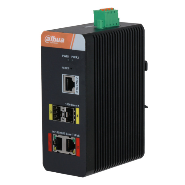 Dahua IS4204-2GT-120 Switch PoE 2.0 Industrial 2 puertos Gigabit + 2SFP Uplink Gigabit 120W Manejable Layer2