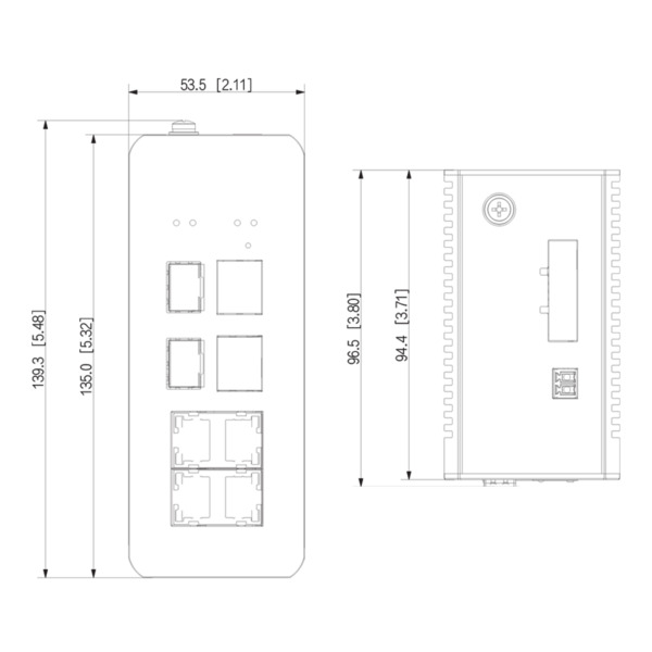 Dahua IS4207-4GT-120 Switch PoE 2.0 Industrial 4 puertos Gigabit +3 Uplink Gigabit (2SFP+1RJ45) 120W Gestionable Layer2 (1)