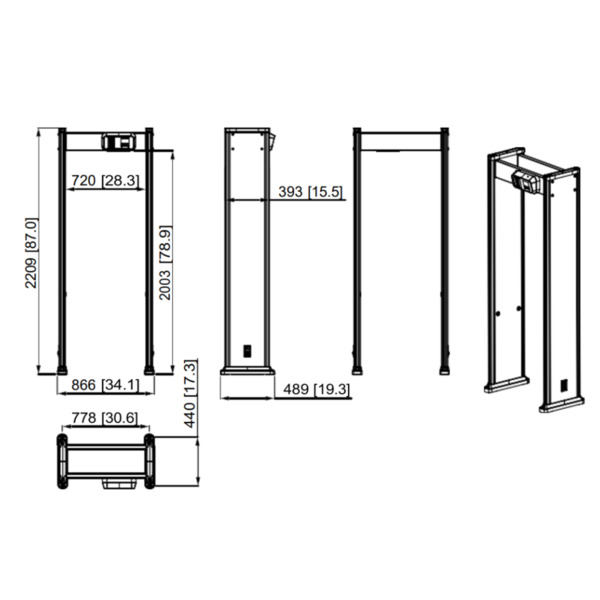 Dahua ISC-D118-V2 Arco detector de metales de 18 zonas con control remoto (1)
