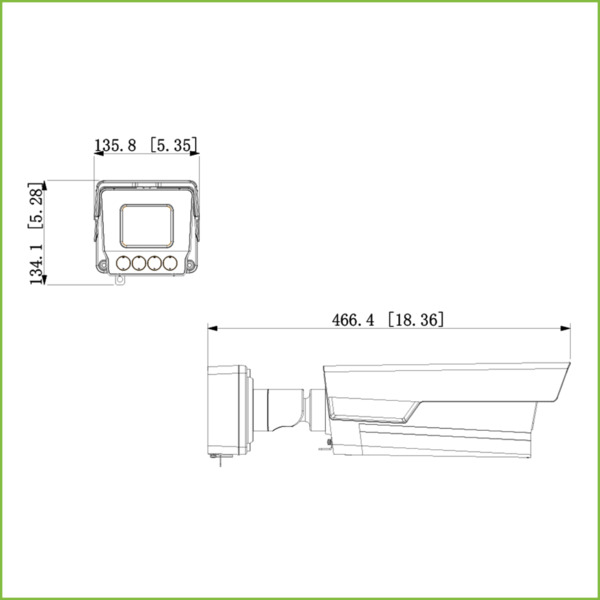 Dahua ITC431-RW1F-IRL8 Tubular IP ANPR H265 4MP 4IR830nm 10-50VFM IP67 IK10 PoE AUDIO E/S AI (1)