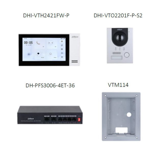 Dahua KTP01L-S2(F) Kit Videoportero IP exterior para Insertar + monitor interior (1)