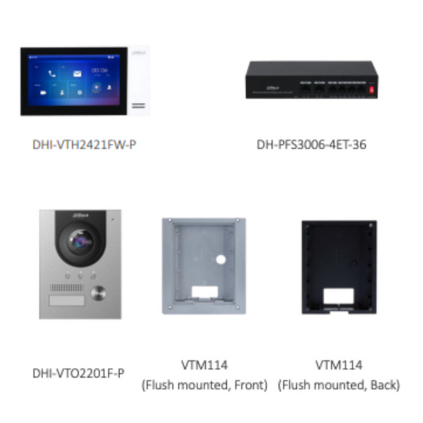 Dahua KTP01L(F) Kit Videoportero IP exterior para Insertar + monitor interior (1)