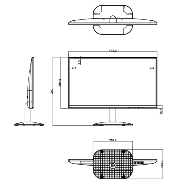 Dahua LM22-F200-C4 Monitor 21.45” Dahua para Seguridad 24/7 VGA/HDMI 16:9 1080P (1)