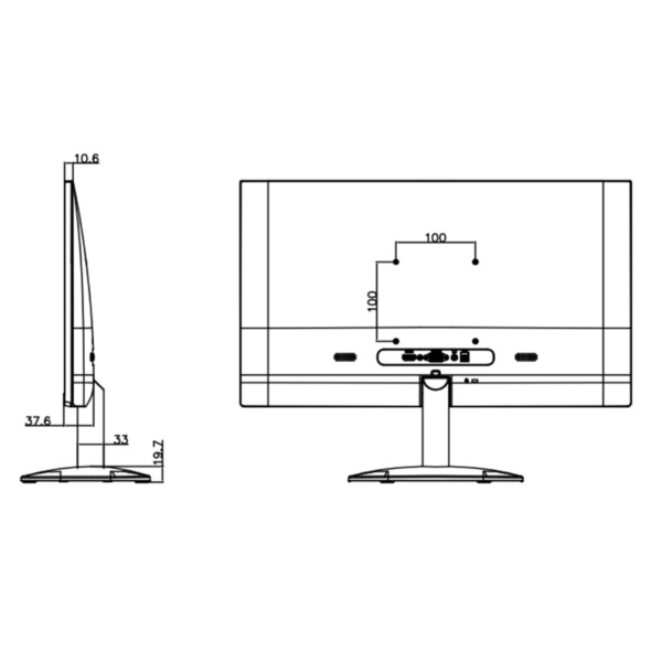 Dahua LM22-F200-C4 Monitor 21.45” Dahua para Seguridad 24/7 VGA/HDMI 16:9 1080P (2)