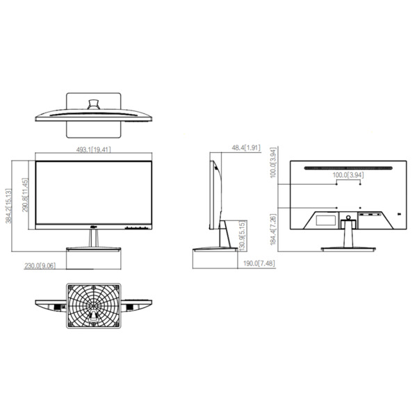 Dahua LM22-L200N Monitor 21.45" Dahua para Seguridad 24/7 LCD(VA) VGA/HDMI 16:9 1080P (1)