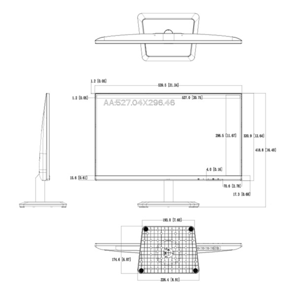 Dahua LM24-F200-C4-V2 Monitor 23.8” Dahua para Seguridad 24/7 VGA/HDMI 16:9 1080P (1)