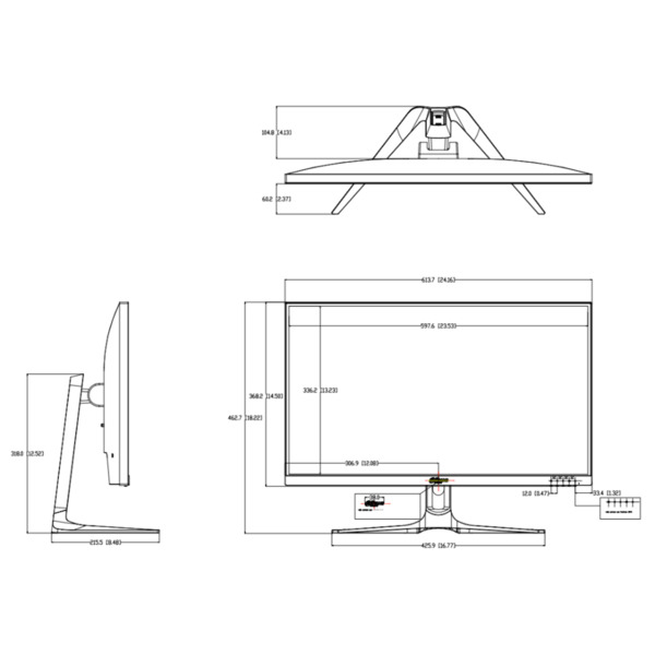 Dahua LM27-F400-B4-V3 Monitor 27" Dahua para Seguridad 24/7 LED 2xDP(1.4)/2xHDMI(2.1) AUDIO 16:9 4K (1)