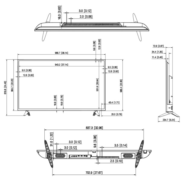 Dahua LM43-F200-V2 Monitor 43" Dahua para Seguridad 24/7 VGA/HDMI/USB 16:9 1080P (1)