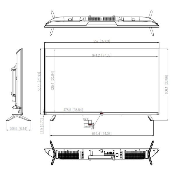 Dahua LM43-F400-B4-V3 Monitor 43" Dahua para Seguridad 24/7 2xHDMI/1xUSB/VGA/AUDIO/RS-232 16:9 4K (1)