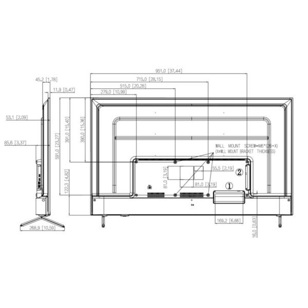 Dahua LM55-F400-C4-V2 Monitor 55" Dahua para Seguridad 24/7 HDMI/VGA/USB/Audio/RJ45(RS232) 16:9 4K (3)