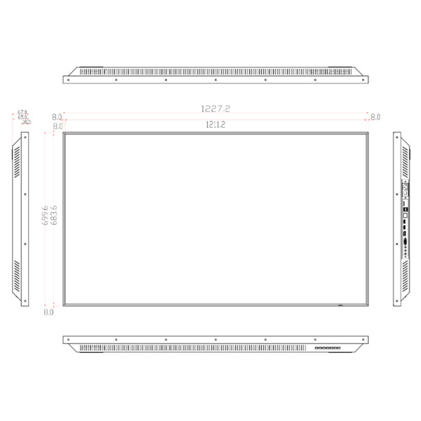 Dahua LM55-S400-S-V1 Monitor 55" Dahua para Seguridad 24/7 Metálico VGA/HDMI/DP/Audio/USB Multimedia/RS232 16:9 4K (3)