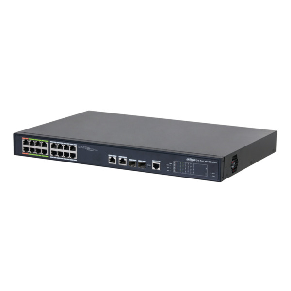 Dahua LR2218-16ET-240 Switch ePoE 16 puertos 10/100 (8 ePoE/EoC + 8 PoE) + 2 Uplink Combo Gigabit/SFP 802.3at 240W Manejable Lay