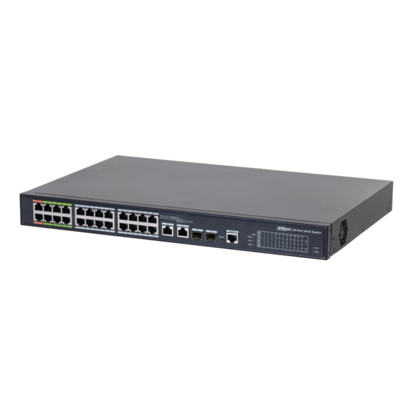 Dahua LR2226-24ET-360 Switch ePoE 24 puertos 10/100 (8 ePoE/EoC + 16 PoE) + 2 Uplink Combo Gigabit/SFP 802.3at 360W Manejable La