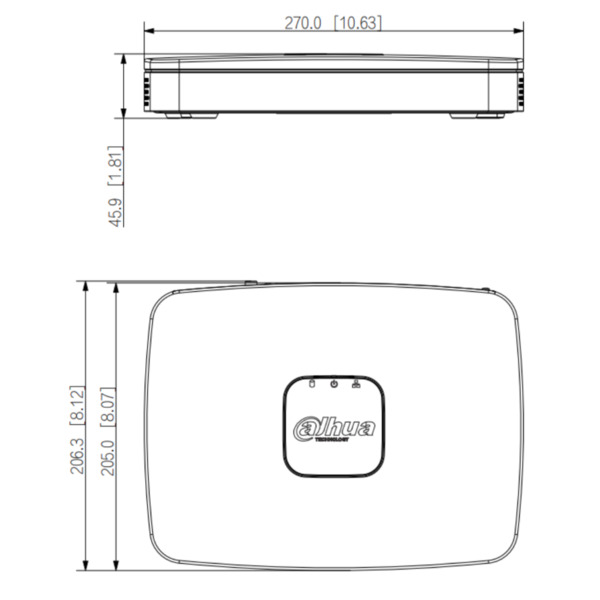 Dahua NVR4108-8P-4KS3 NVR 8ch 160Mbps 4K H265 HDMI 8PoE 1HDD (2)