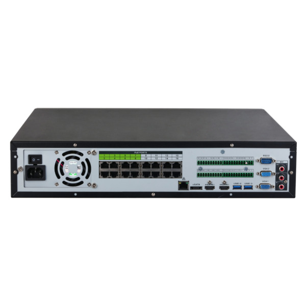 Dahua NVR5832-16P-EI NVR 32ch 384Mbps H265 2xHDMI 16PoE 8HDD E/S RAID 0/1/5/6/10 AI (1)