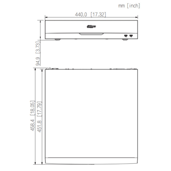 Dahua NVR5832-16P-EI NVR 32ch 384Mbps H265 2xHDMI 16PoE 8HDD E/S RAID 0/1/5/6/10 AI (2)