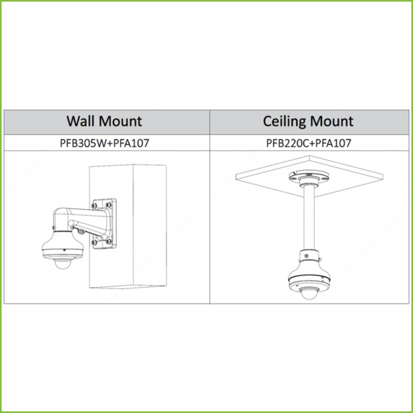 Dahua PFA107 Adaptador de montura para SD1A SD12 PFB220C PFB305W (2)
