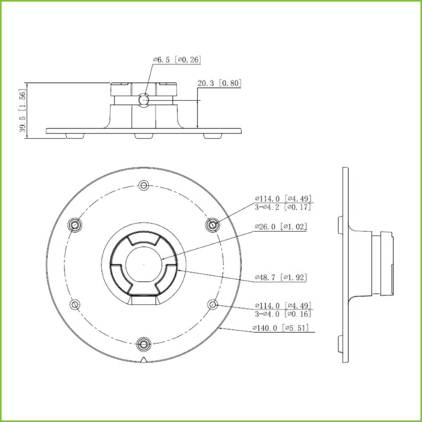 Dahua PFA108 Adaptador de montura PFB300C PFB303W PFA111 (1)