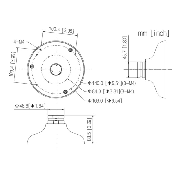 Dahua PFA10C Adaptador de montura para HDWxxTMQ (2)