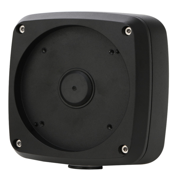 Dahua PFA124-B Caja conexiones impermeable cuadrada con anclaje circular en 4 puntos para IPC-MFW5241T2-E3-ASE-B. Color Negro