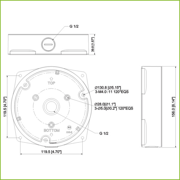 Dahua PFA132-E Caja conexiones para EBW8, EBW3 (1)