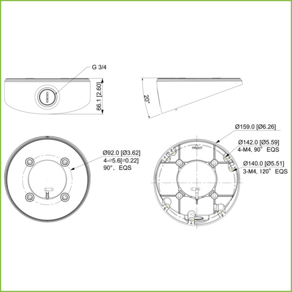 Dahua PFA133-E Caja conexiones para HDBWxxH-xx (1)