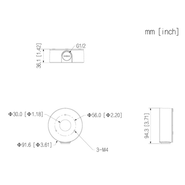 Dahua PFA134-V2 Caja conexiones para HFW1/2/3 anclaje en 3 puntos (1)