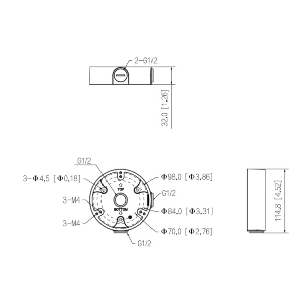 Dahua PFA136-V2 Caja conexiones Impermeable para HDBWxxx IPC-EB55 (1)