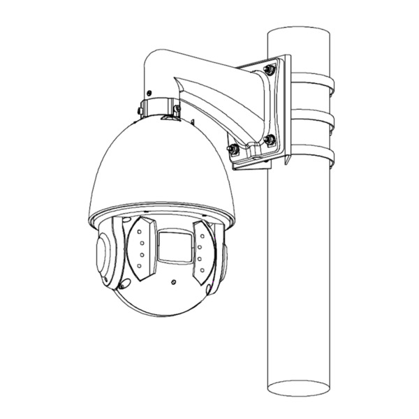 Dahua PFA150-B Adaptador a poste para PFBx PFAx Color Negro (2)