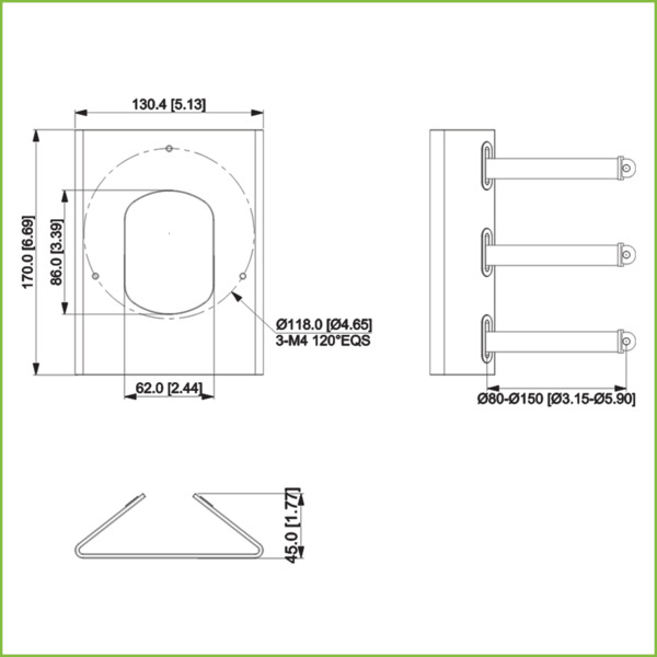 Dahua PFA154 Adaptador a poste para cámaras (1)