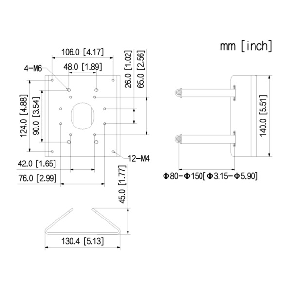 Dahua PFA156 Adaptador a poste para cámaras (1)