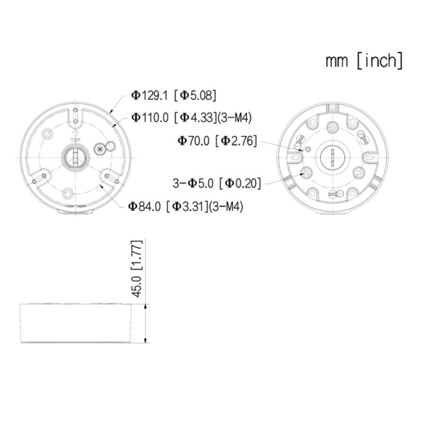 Dahua PFA197R Caja conexiones para IPC-HDBWxxxxR1-xx-PV, HAC-HDBWxxxxRA-Z-A, IPC-HDBWxxxR1-xx-LED (1)