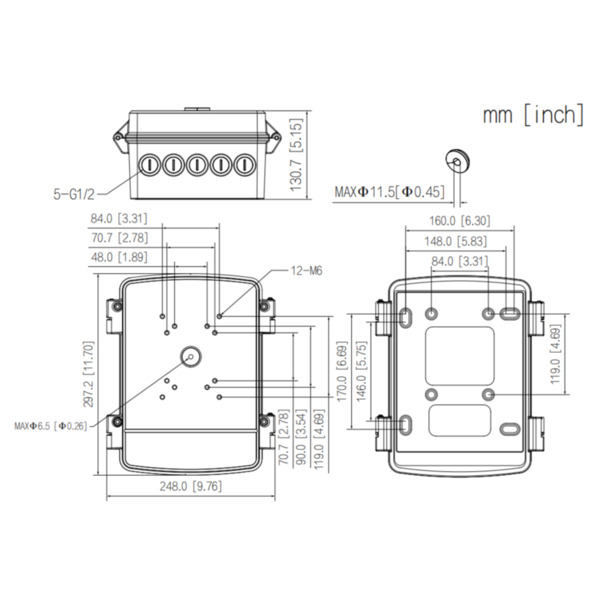 Dahua PFA6400S Caja alimentación y conexiones Water-proof IP66 para cámaras (1)