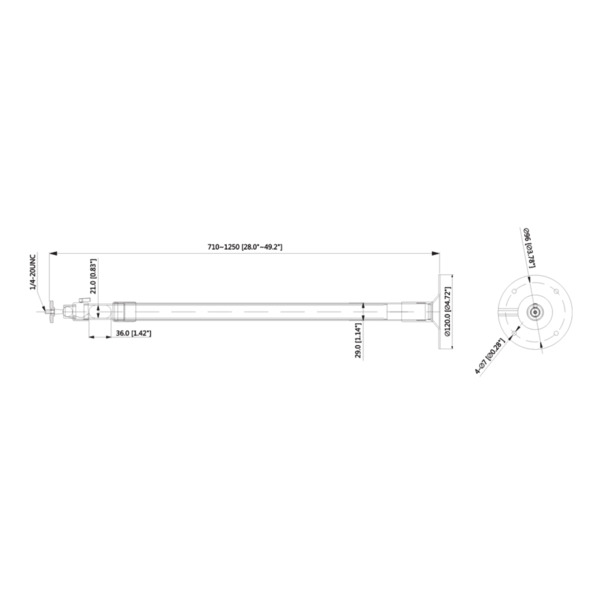 Dahua PFB110C-E Soporte de montaje en techo, ajustable de aluminio (1)