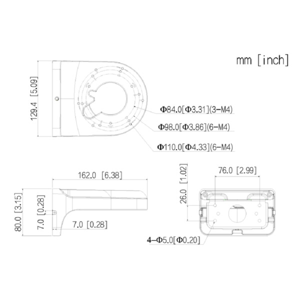Dahua PFB2203W Soporte pared para Domos HDW1 HDW3 HDBW3 (1)