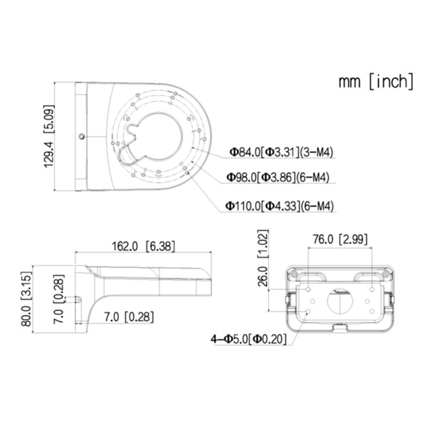 Dahua PFB2203W Soporte pared para Domos para Domos y MiniDomos (1)