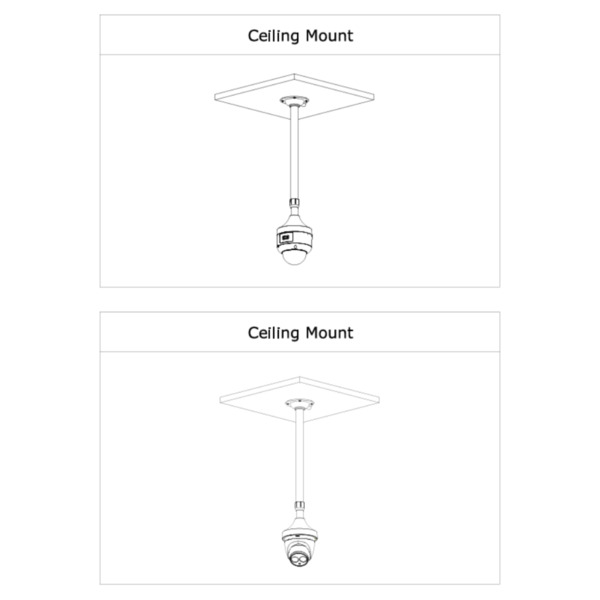 Dahua PFB2211C Soporte para montaje en techo para Domos. Ajustable 475-800mm (2)