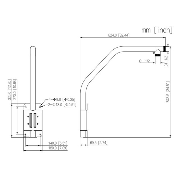 Dahua PFB303S-V2 Soporte para montaje en pared tipo parapeto para PTZ (1)