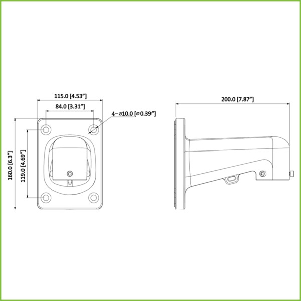Dahua PFB305W Soporte para montaje en pared para Speed Dome SD49 o PFA107 PFA106 (1)